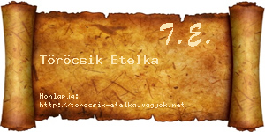 Töröcsik Etelka névjegykártya