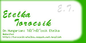 etelka torocsik business card